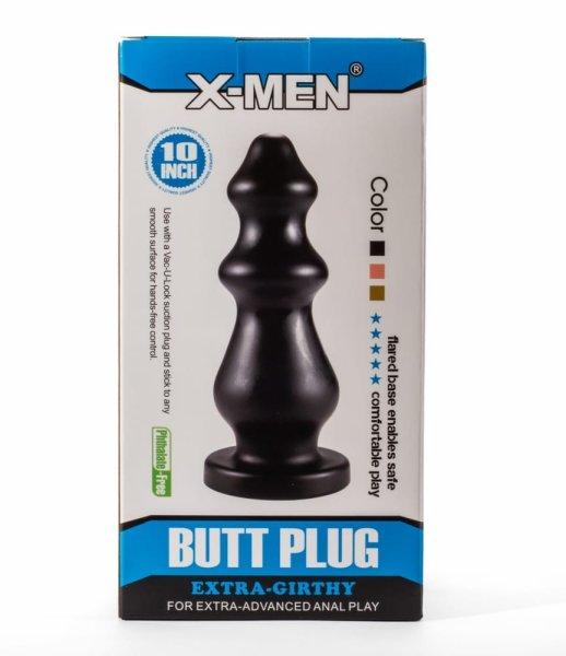  X-Men 10" Extra Girthy Butt Plug Black VI 