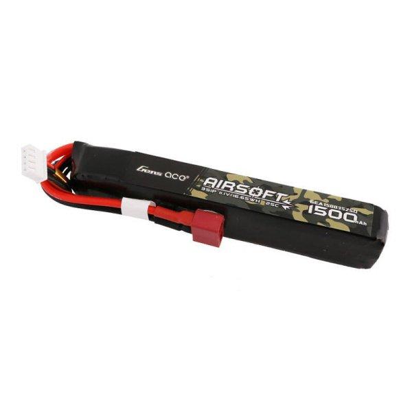 Gens ace 25C 1500mAh 3S1P 11.1V Airsoft Gun Lipo Akkumulátor val T Plug