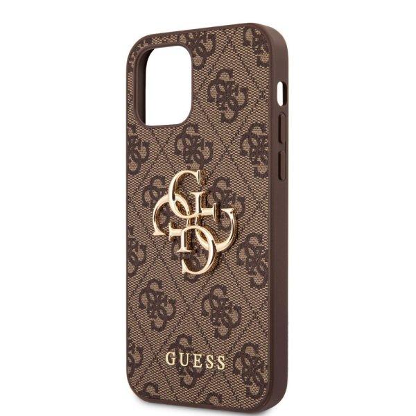 Guess Apple iPhone 12 / 12 Pro 2020 (6.1) PU 4G Metal Logo Case hátlapvédő
tok barna (GUHCP12M4GMGBR)