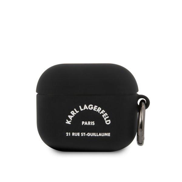 Karl Lagerfeld Rue St Guillaume Apple Airpods 3 szilikon tok fekete
(KLACA3SILRSGBK)