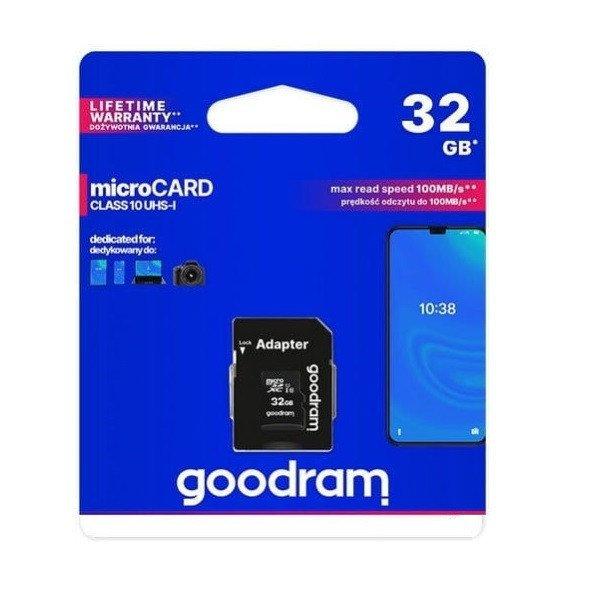 Goodram microSDHC 32GB Class 10 memóriakártya SD adapterrel Artisjus
matricával - M1AA-0320R12