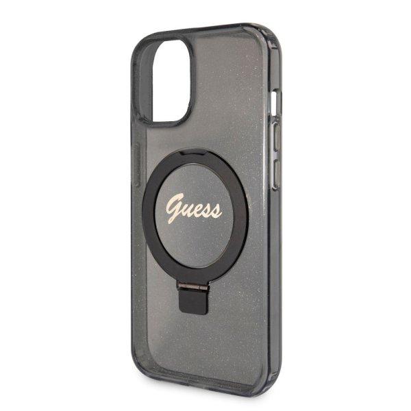 Guess Apple iPhone 15 (6.1) IML Ring Stand Glitter MagSafe hátlapvédő tok
fekete (GUHMP15SHRSGSK)