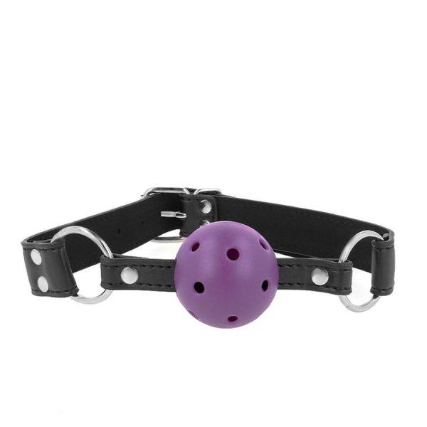 KINK - BREATHABLE BALL 4 CM GAG KETTŐS RIVET LILA 62,5 x 2,5 CM állítható
42-58 CM