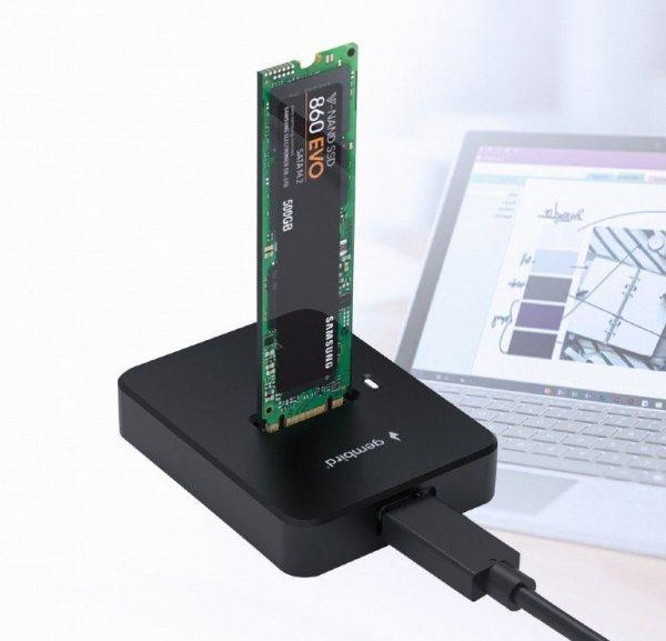 Gembird Desktop USB Type-C M.2 SATA NVME SSD Docking Station Black