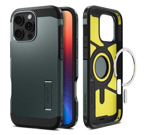 SPIGEN TOUGH ARMOR MAG műanyag telefonvédő (ütésállóság, MagSafe)
SÖTÉTZÖLD Apple iPhone 16 Pro