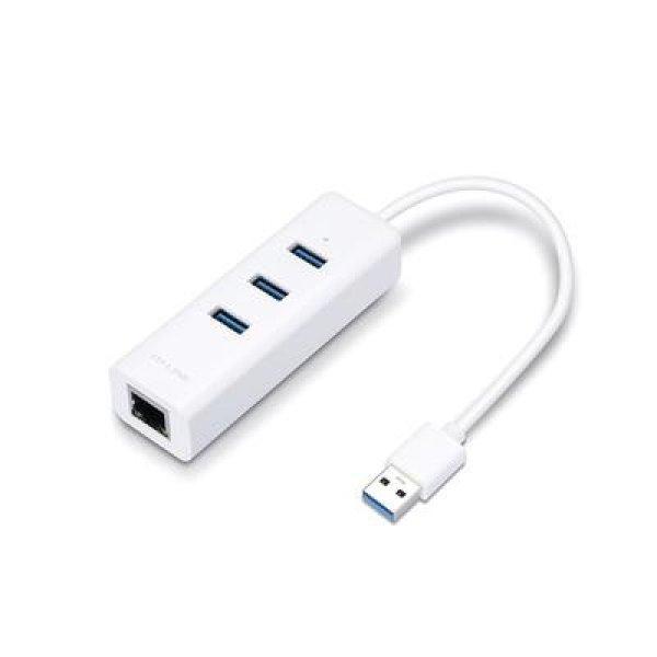 TP-LINK Átalakító USB 3.0 to Ethernet Adapter 1000Mbps + 3 USB 3.0 port,
UE330