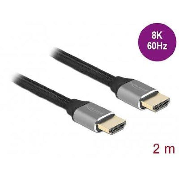 DELOCK kábel HDMI male / male összekötő 48 Gbps 8K 60Hz tanúsítvánnyal 2m
szürke