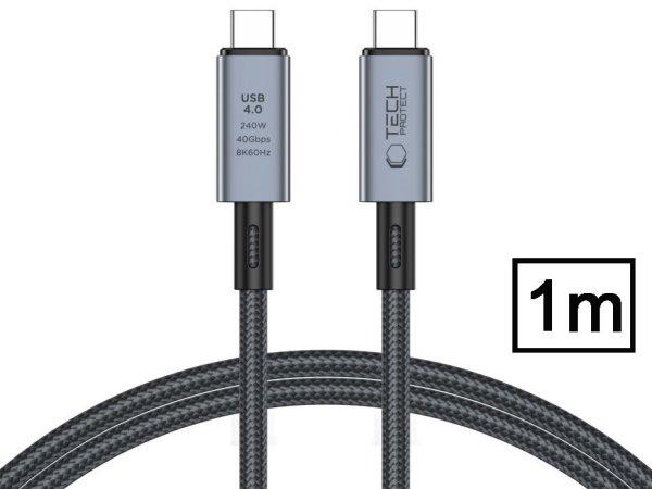 Tech-Protect USB Type-C - USB Type-C adat- és töltőkábel - Tech-Protect
Ultraboost USB 4.0 / 8K / 40 Gbps / PD240 Cable - 240W - szürke