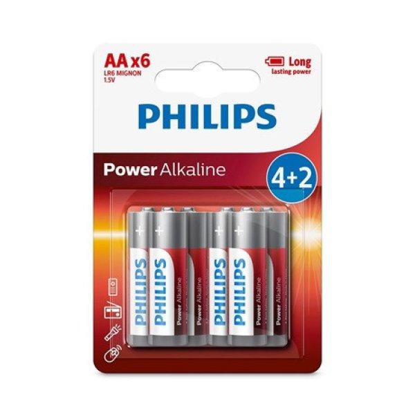 Philips LR6P6BP/10 elem power alkali aa 6-bliszter