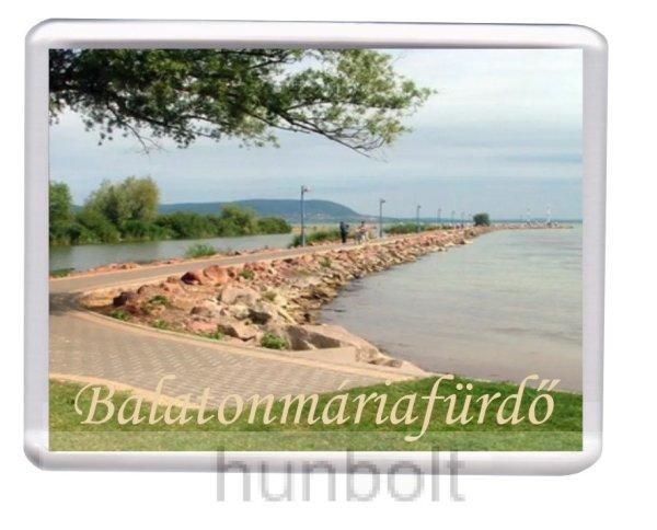 Balatonmáriafürdő - Balaton,hattyúval hűtőmágnes (műanyag keretes)