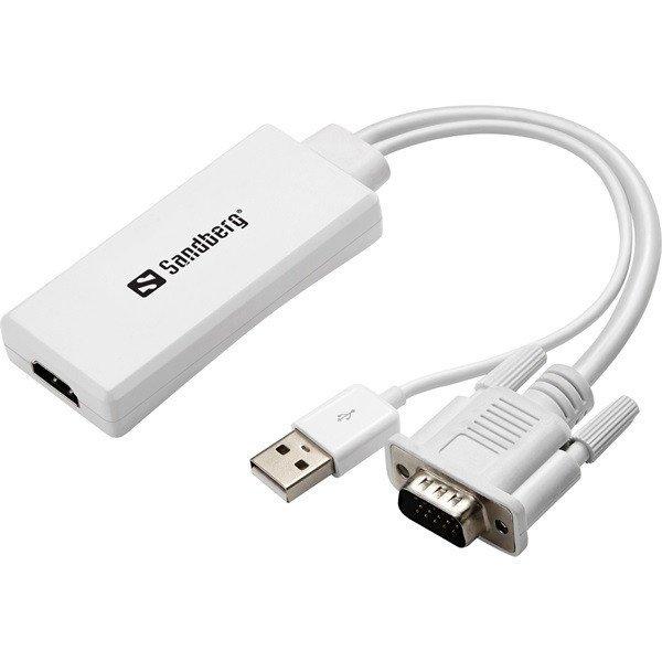 Sandberg Kábel Átalakító - VGA+Audio to HDMI Converter