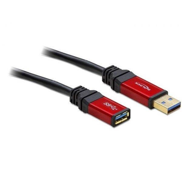 Delock Kábel - 82753 (USB-A 3.0 -> USB-A 3.0 Hoszabbító kábel, apa/anya,
prémium, 2m)