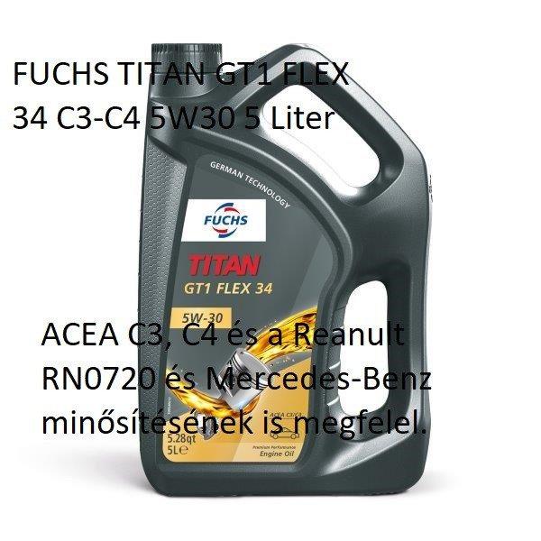 FUCHS TITAN GT1 FLEX 34 C3-C4 5W30 5 Liter 