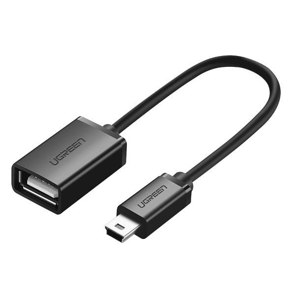 Ugreen US249 mini USB-B (apa) - USB-A (anya) OTG adapter 10cm - szürke