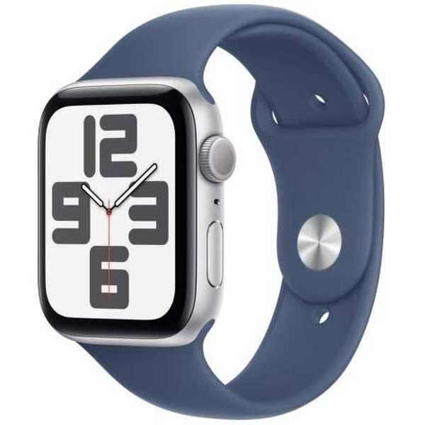 Apple Watch SE 2024 GPS 44mm Silver Aluminium Case with Denim Sport Band - S/M