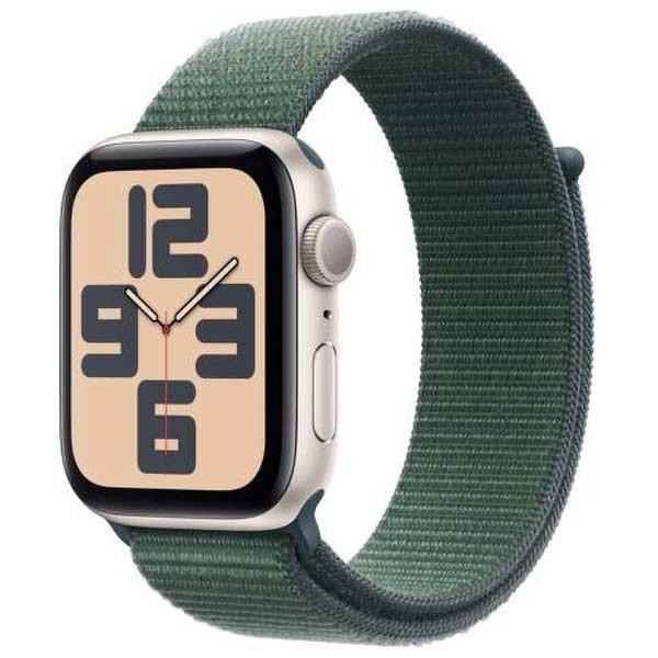 Apple Watch SE 2024 GPS 44mm Starlight Aluminium Case with Lake Green Sport Loop