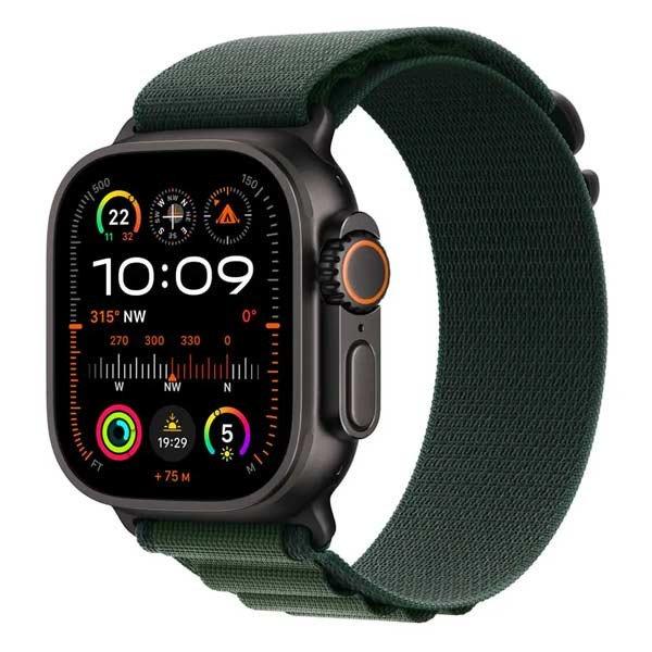 Apple Watch Ultra 2 GPS + Cellular 49mm Black Titanium Case with Dark Green
Alpine Loop - Large