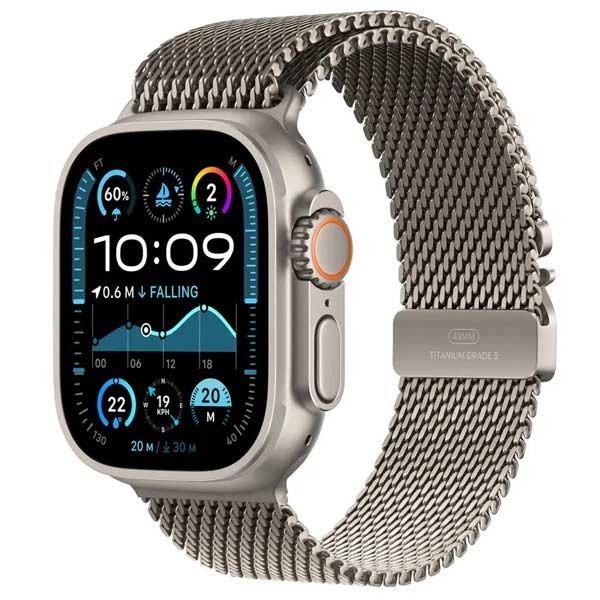 Apple Watch Ultra 2 GPS + Cellular 49mm Natural Titanium Case with Natural
Titanium Milanese Loop - M