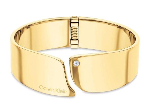 Calvin Klein Divatos aranyozott nyitott karkötő Cherished 35000657