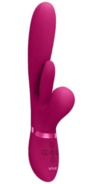 Kura - Thrusting G-Spot Vibrator with Flapping Tongue and Pulse Wave Stimulator
- Pink