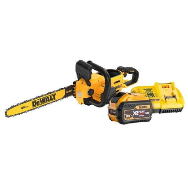 DeWalt 54V-os láncfűrész (45cm) töltő + 9Ah akksu + ajándék 9Ah
akkumulátor-(részletek a leírásban)