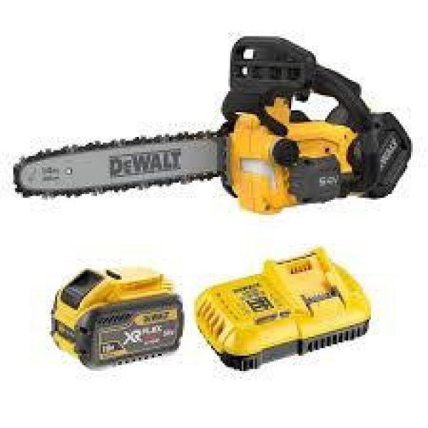 DeWalt 54V XR felső fogantyús 35cm láncfűrész 9Ah akku + töltő 