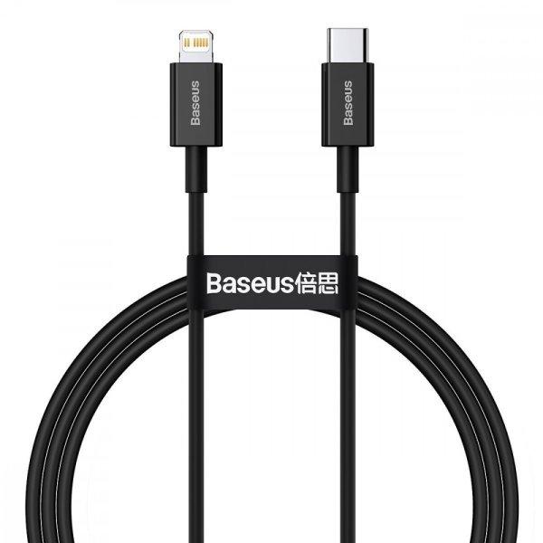 USB-C kábel a Lightning Baseus Superior sorozathoz, 20 W, PD, 1 m (fekete)