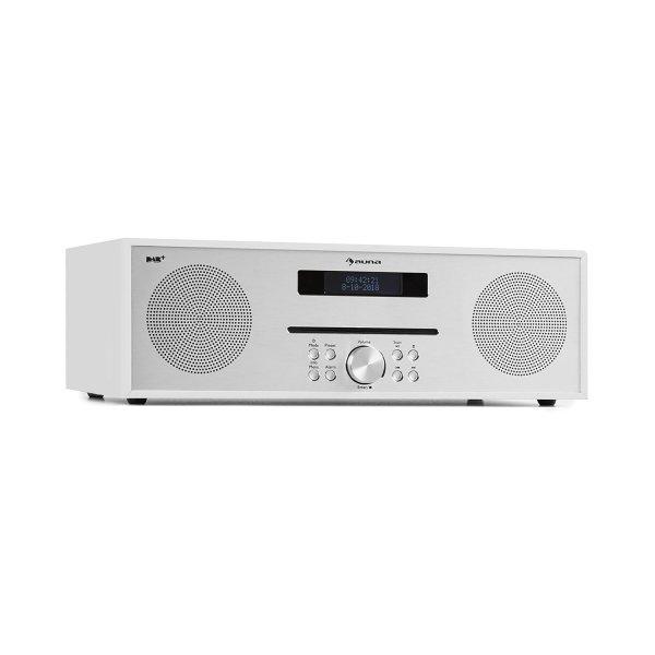 Auna Silver Star CD-DAB, rádió, 2 x 20 W max., CD lejátszó, DAB+, BT, Alu,
fehér