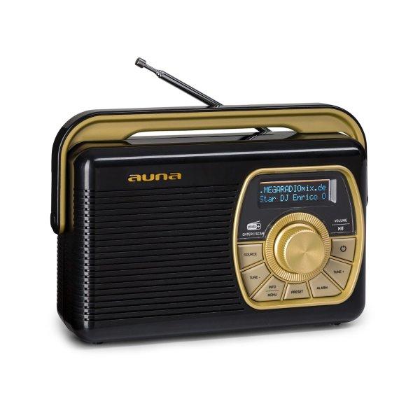 Auna Buddy Digitális rádió DAB / DAB+ / UKW Bluetooth 5.0 AUX 1Ah elem Mobil
retro