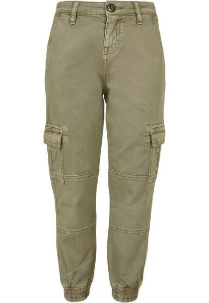 Urban Classics Boys Washed Cargo Twill Jogging Pants olive