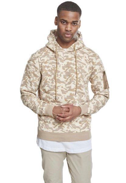 Urban Classics férfi terepmintás pulóver, beige camo