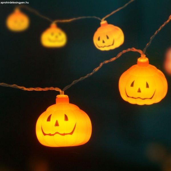 Halloween-i LED-es fényfüzér tök 12 LED 2 m