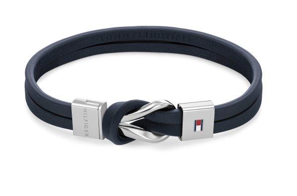 Tommy Hilfiger Modern kék bőr karkötő Braided Knot 2790443