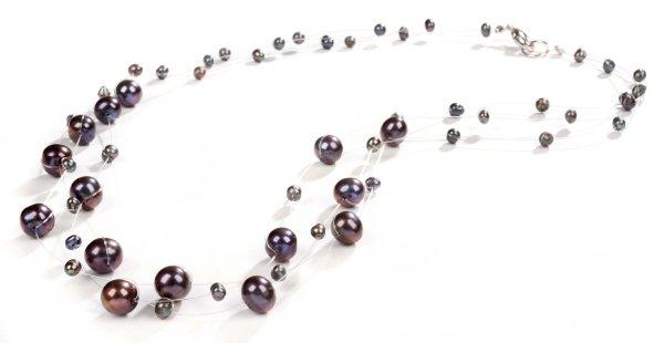 JwL Luxury Pearls Nyaklánc lebegő sötét
igazgyöngyökből JL0325