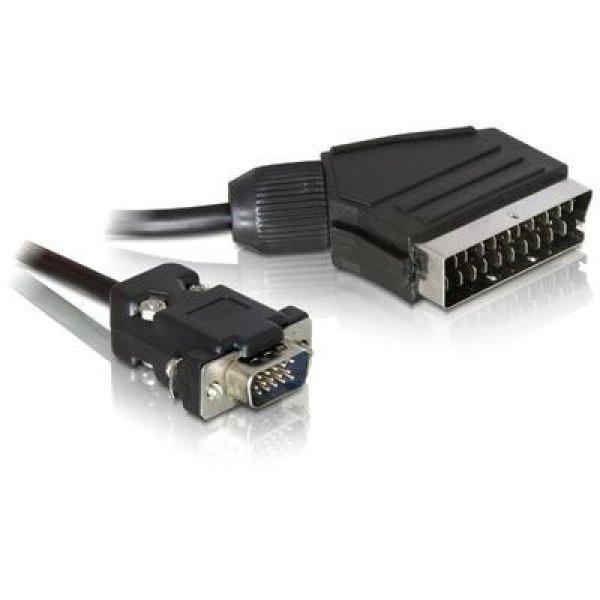 DELOCK kábel Video Scart male (output) > VGA male (input) 2m