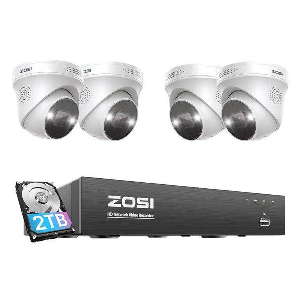 IP kamera ZOSI C225 4 db WiFi 5MP + NVR 8ch + 2TB HDD