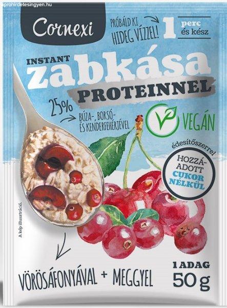 Cornexi vörösáfonyás-meggyes protein zabkása édesítőszerrel, vegán 50g