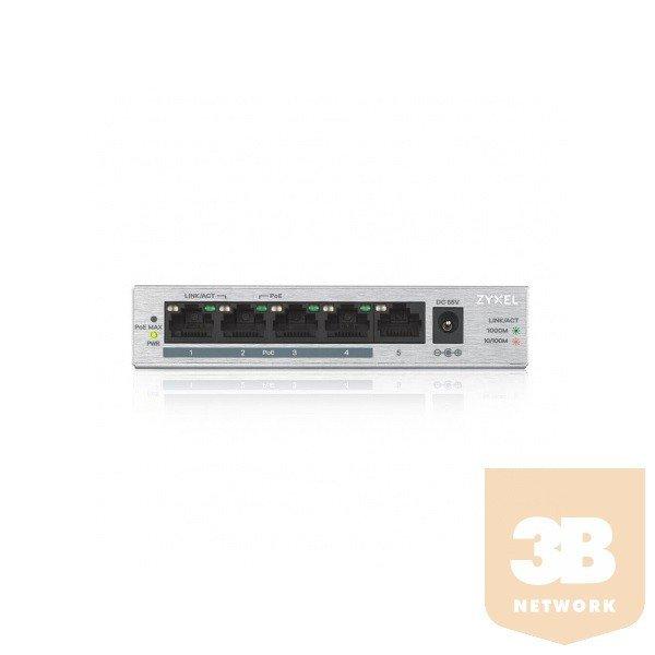 Zyxel GS1005-HP, 5 Port Gigabit PoE+ unmanaged desktop Switch, 4 x PoE, 60 Watt