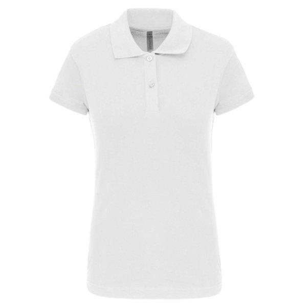 Női galléros sztreccs piké póló, Kariban KA240, White-XS