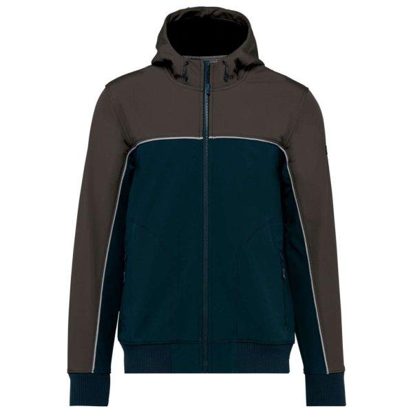 WK450 kétszínű három rétegű, kapucnis softshell dzseki Designed To Work,
Navy/Dark Grey-2XL