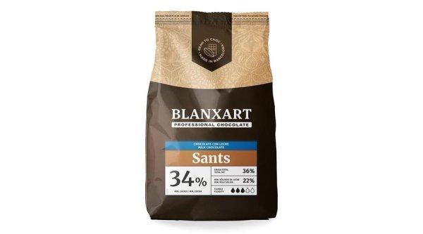 Blanxart Sants 34%-os tejcsokoládé korong 1 kg