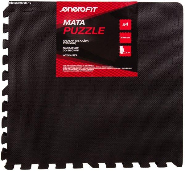 Puzzle fitnesz szőnyeg EVA fekete 60x60x1 cm (4 db-os) ENERO FIT