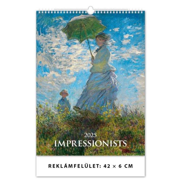 Falinaptár képes 420 × 560 mm, fehér lapokkal Impressionists Dayliner 2025.