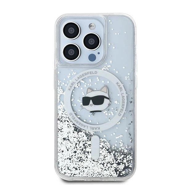 Karl Lagerfeld Liquid Glitter Choupette Head MagSafe-kompatibilis tok iPhone 14
Pro Max - átlátszó