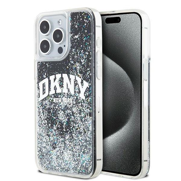 DKNY DKHCP14XLBNAEK Liquid Glitter Big Logo tok iPhone 14 Pro Max - fekete