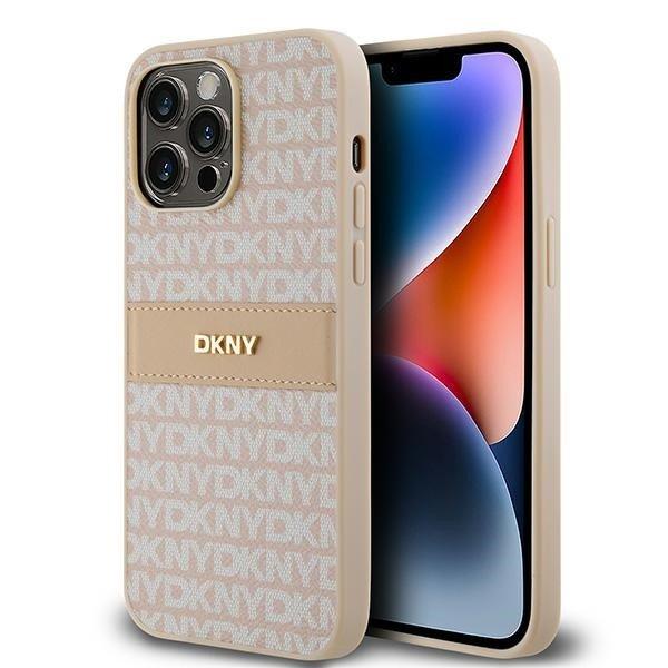 DKNY DKHCP14XPRTHSLP Leather Mono Stripe & Metal Logo tok iPhone 14 Pro Max -
rózsaszín