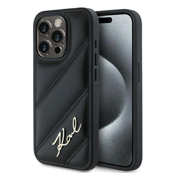 Karl Lagerfeld KLHCP14XPQDSMGK Diagonal Quilted Script tok iPhone 14 Pro Max -
fekete