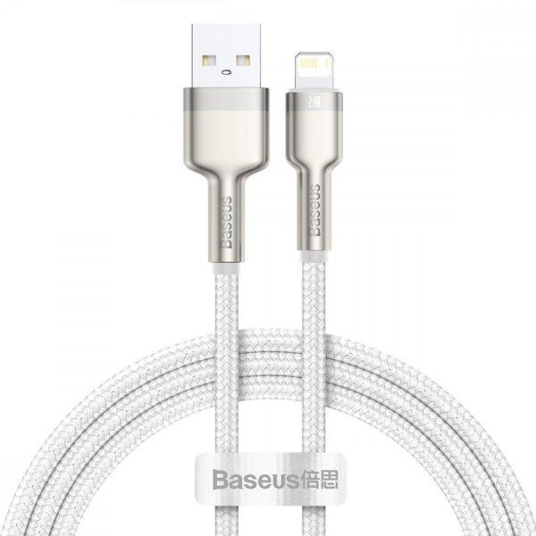 USB-kábel a Lightning Baseus Cafule-hez, 2,4A, 1 m (fehér)