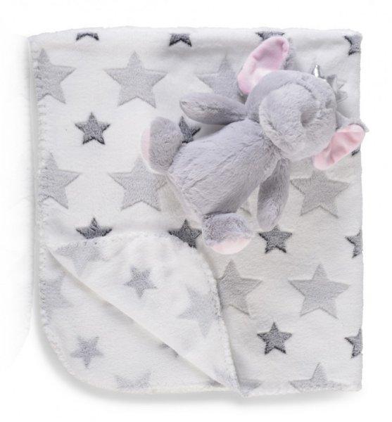 Cangaroo wellsoft takaró 90x75 cm plüss játékkal elefánt 