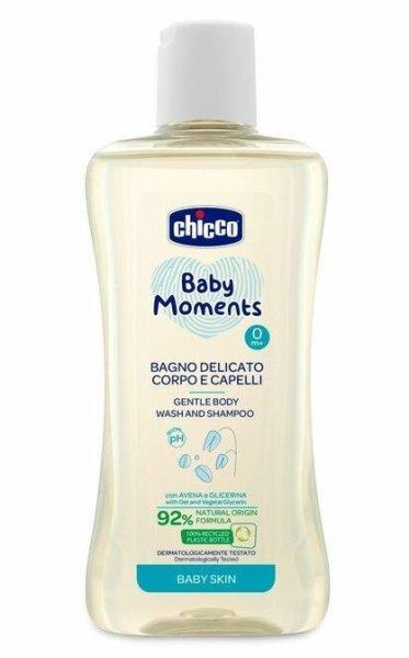 Chicco Fürdető & sampon 200 ml - újszülöttbőrre zabkivonat és növényi
glicerin, semleges pH 0+